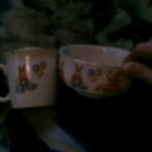 Mount clemens pottery cup and bowl